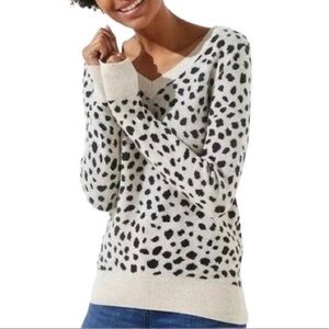 NWT Loft Animal Print V-Neck Sweater Size L